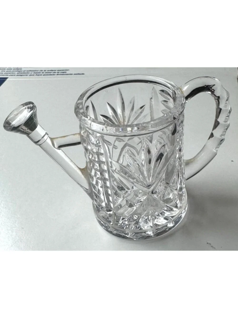 Miniature Lead Crystal Watering Can Toothpick Holder
